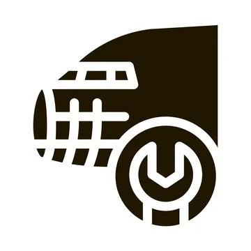 Plane Tow Truck Icon Vector Glyph Illustration Stock Illustration