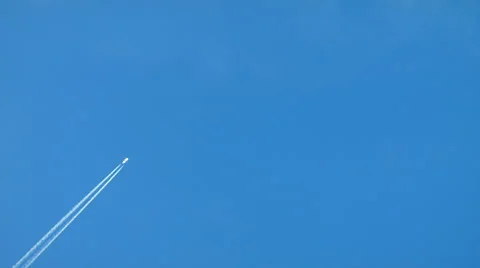 Plane Trail over Ranch Stock Footage 54073325