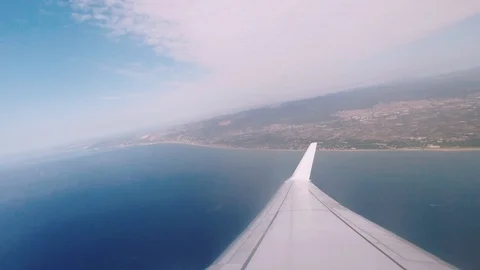 Plane turning (no logo) Stock Footage 129242149