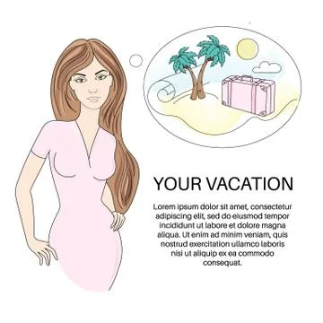 PLANE VACATION Summer Vector Illustration Stock Illustration