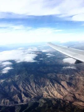 Plane View of Mountains Stock Photos