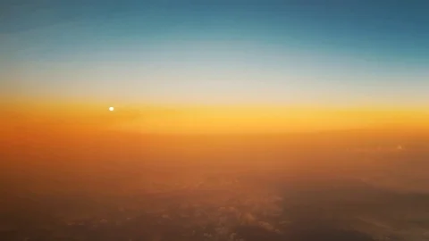 Plane view at sunset Stock Footage 82393434