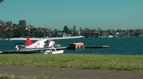 Plane on water Stock Footage 11059083