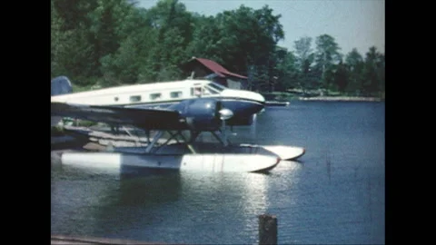 Plane In Water Stock Footage 135188838