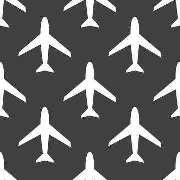Plane web icon. flat design. Seamless pattern. 스톡 일러스트
