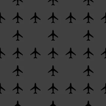 Plane web icon. flat design. Seamless pattern. Stock Illustration