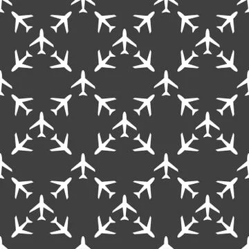 Plane web icon. flat design. Seamless pattern. 스톡 일러스트