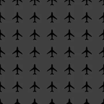 Plane web icon. flat design. Seamless pattern. Stock Illustration