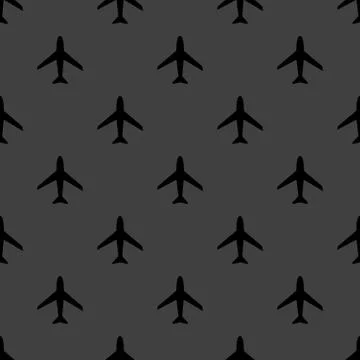 Plane web icon. flat design. Seamless pattern. Stock Illustration