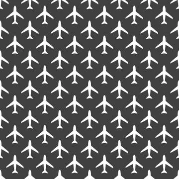 Plane web icon. flat design. Seamless pattern. Stock Illustration