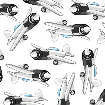 Plane on white background pattern Stock Illustration