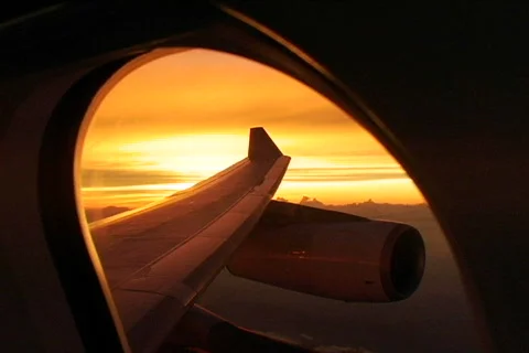 Plane window 1 Stock Footage 490516