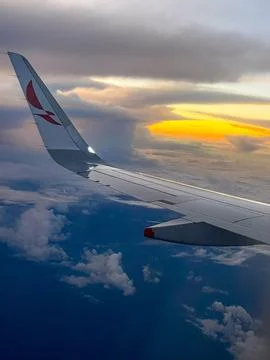 Plane window of the amazonian river Stock Photos