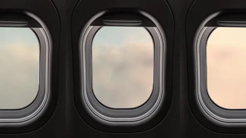 Plane Window With Cloud Loop Stock Footage 241559787