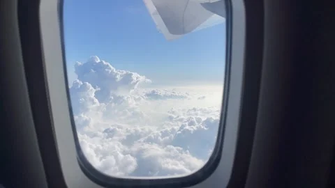 Plane Window Clouds Stock Footage 340206877