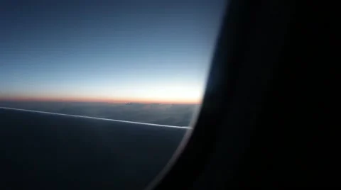 Plane window at dusk Video stock 42464327