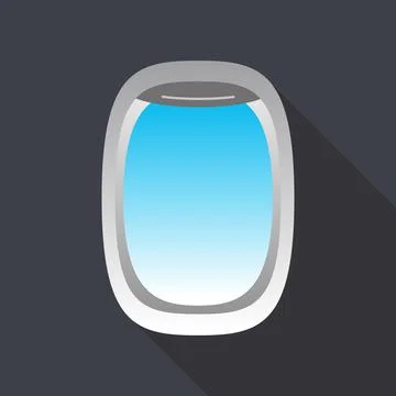 Plane window flat icon design vector illustration Stock Illustration