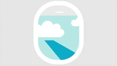Plane Window Flat Icon Video stock 205060485