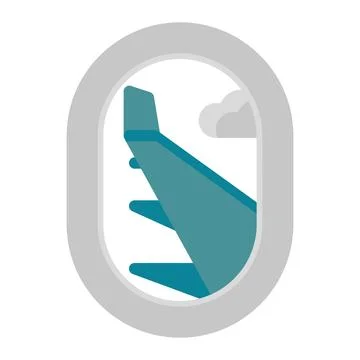Plane Window icon in Flat Style. Color Fill Stock Illustration