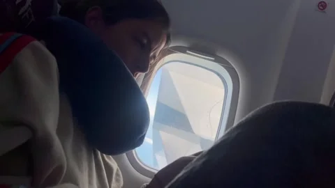 Plane Window Rest Stock Footage 340821294