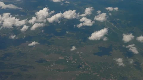 Plane window view during flight at groun... | Stock Video | Pond5