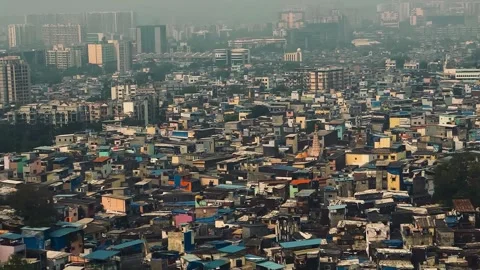 A plane window view plane is landing a airport in Mumbai 스톡 동영상 299281385