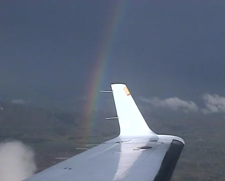 Plane wing and rainbow Stock Footage 401139
