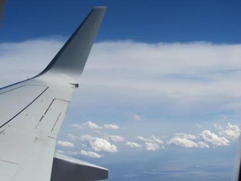 Plane Wing clouds sky Stock Photos
