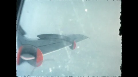 Plane Wing in Flight Stock Footage 277585337