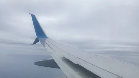 Plane wing flying clouds IMG 6464 Stock Footage 108080739