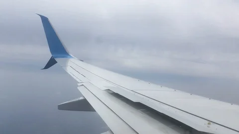 Plane wing flying clouds IMG 6467 Stock Footage 108080753