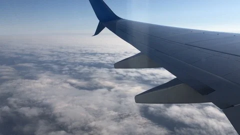 Plane wing flying clouds IMG 6450 Stock Footage 108080969