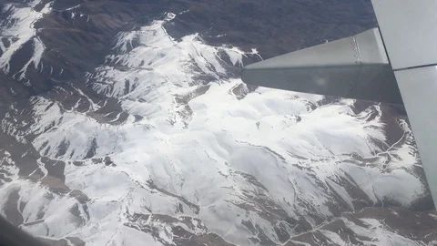 Plane wing flying mountain 6463 Stock Footage 108081341