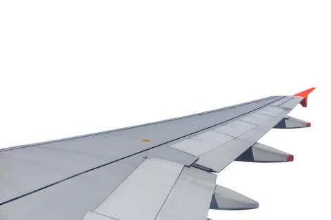 Plane Wing Isolated on White Background Stock Photos