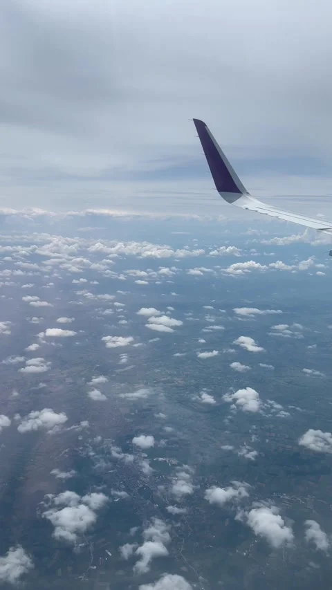 Plane Wing Over clouds Stock Footage 254487251