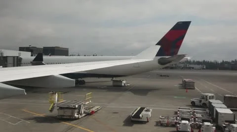 Plane Wing rolling on tarmac Stock Footage 11875888