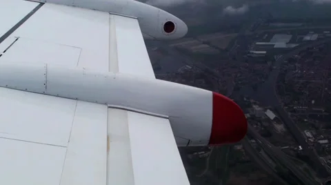 Plane Wing View Stock Footage 32550024