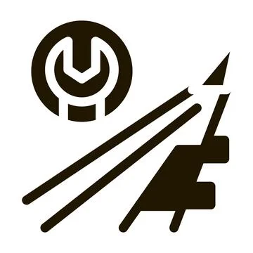 Plane Wing Wrench Icon Vector Glyph Illustration Illustrazione stock