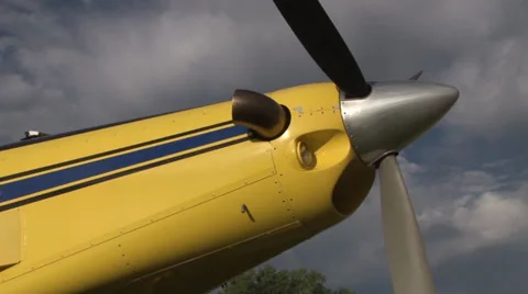 Plane Wings and Propeller Stock Footage 36569333