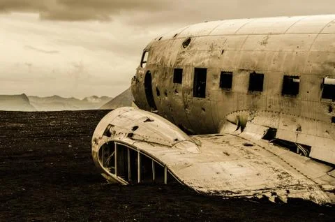 Plane wreck in wilderness Stock-Fotos