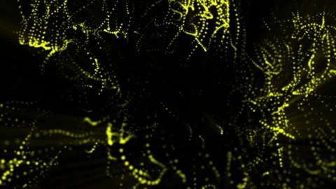 Plane of yellow particles slowly oscillates against a black background. abstract Stock Footage 97168880