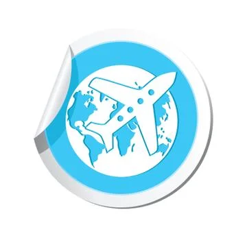 PlaneANDglobe BLUE LABEL Stock Illustration
