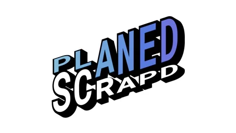 PLANED vs SCRAPD, 3D Text Animation in Isometric View with Opposite Word Motion Stock Footage 314263806