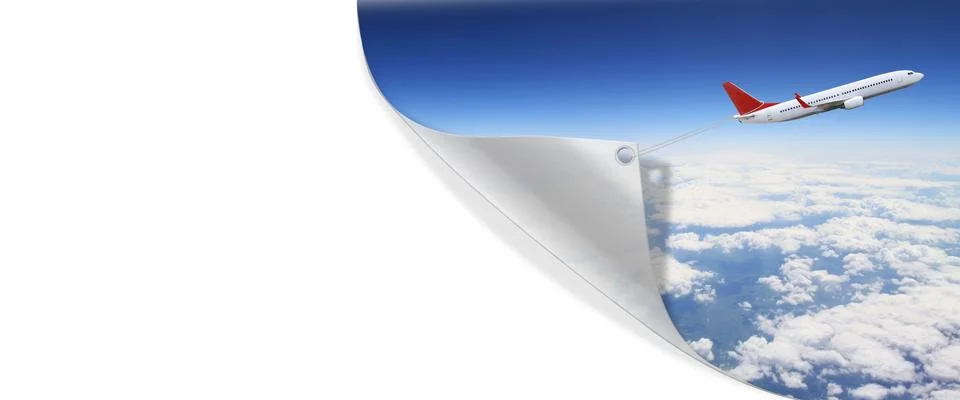 Plane flying over the clouds Stock Illustration