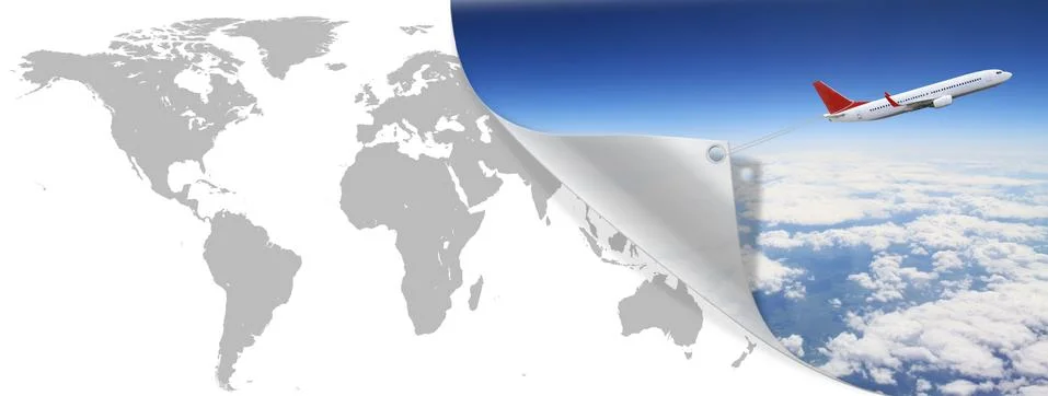 Plane flying over the clouds 스톡 일러스트