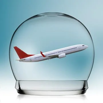 Plane flying in a snowball Stock Illustration