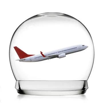 Plane flying in a snowball Stock Illustration