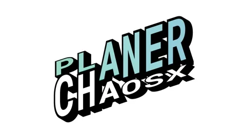 PLANER vs CHAOSX, 3D Text Animation in Isometric View with Opposite Word Motion Stock Footage 314263803