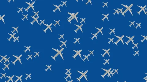 Planes against the blue sky. Stock Footage 137811215