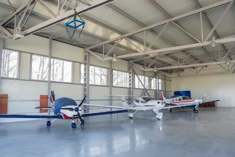 Planes in airdock Stock Photos